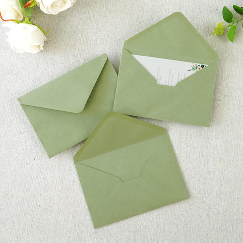 PONATIA 50 Pack A4 Envelopes, 4 1/4 x 6 1/8 Inches Sage Green Envelopes Perfect for Christmas Gift Cards Envelopes, Wedding Details Cards, Thank Y...