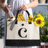 YOOFAN Initial Canvas Tote Bag - Personalized Monogrammed Gift Tote Bag for Wedding, Birthday, Beach, Holiday - Gift for Women, Mom, Teachers, Fri...
