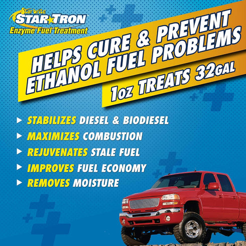 Star Tron Super Concentrated Diesel Formula - Stabilize & Rejuvenate Diesel, Biodiesel & All Regular Gasoline - 1 Oz Treats 32 Gallons...