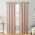 Sun Zero Easton Energy Saving Blackout Rod Pocket Curtain Panel, 40" x 63", Blush Pink...