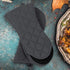 uxcell Canvas Oven Mitts, Heat Resistant Gloves Dutch Pot Holders, Non-Slip Grip, Cotton Inside Double Oven Gloves, with Hanging Loop, 1 Pair, Gra...