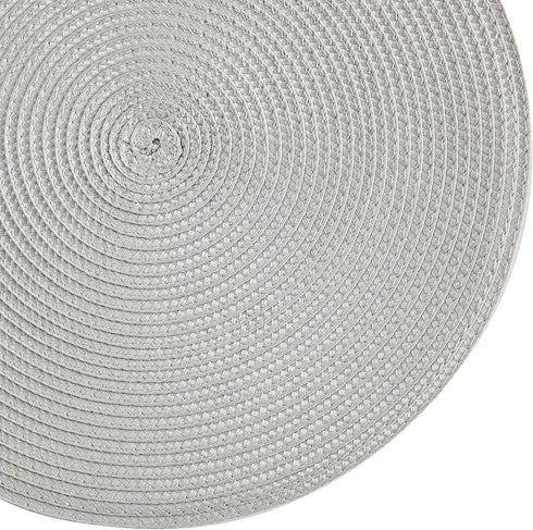 Round Placemats, Crossweave Heat Resistant Classic Woven Round Place Mats Diameter 13.5 inch for Kitchen Table Set of 6 (Light Gray)...