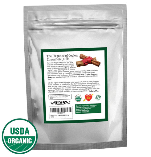 Organic Ceylon Cinnamon Sticks, 8 oz | Fair Trade Sourced Ceylon Cinnamon Sticks From Sri Lanka, Gluten Free | Organic Spice for Tea, Baking & Coo...