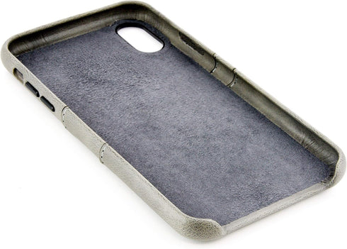 Dockem Wallet Case for iPhone XR (6.1"): Built-in Metal Plate for Magnetic Mounting & 2 Credit Card Holders (Exec M2, Synthetic Leather, Grey)...