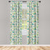Lunarable Botanical Curtains, Vintage Design Doodle Pattern of Home Plants and Flowers in Pots, Window Treatments 2 Panel Set for Living Room Bedr...
