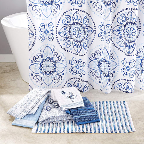 SKL Home by Saturday Knight Ltd. Kali Shower Curtain, Blue...