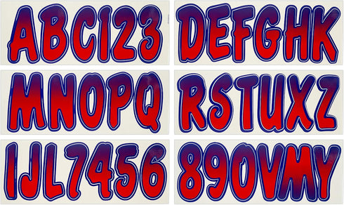Hardline Products Series 200 Factory Matched 3-Inch Boat & PWC Registration Number Kit, Red/Purple - REPUG200...