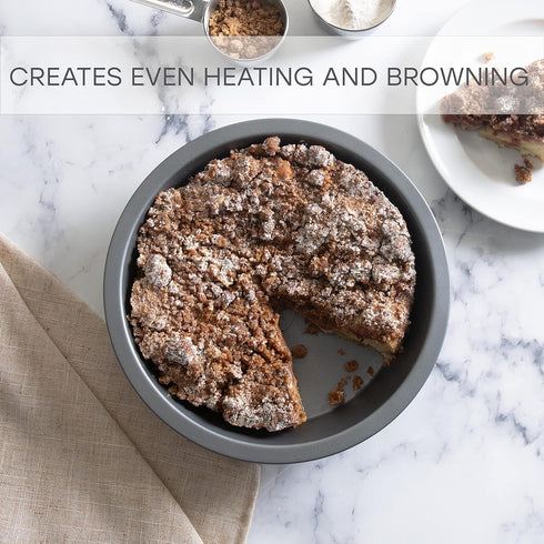 Kitchen Details 9.5 Inch Round Cake Pan | Nonstick | Creates Even Heating and Browning | Durable | Easy to Clean | Oven Safe up to 500 Degrees | K...
