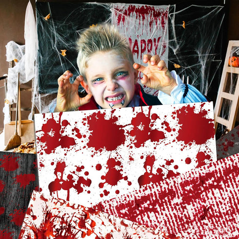 Double - Sided Scrapbook Paper, Halloween Blood Handprint Pattern, 12" Decorative Craft Paper Origami Paper for Kids DIY Cardmaking, 12 Designs - ...