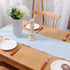 12 x 36 Inch Long Handmade Soft Faux Linen Table Runner with eco-Friendly Blended Fabric Suitable for Short Table Light Blue...