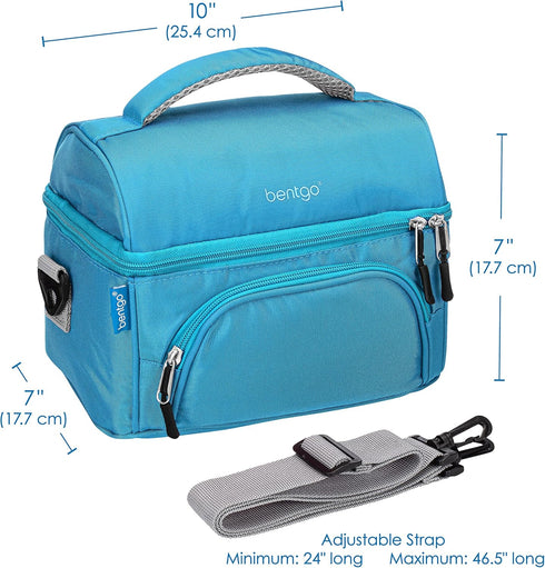 Bentgo Deluxe Lunch Bag - Durable and Insulated Lunch Tote with Zippered Outer Pocket, Internal Mesh Pocket, Padded and Adjustable Straps, & 2-Way...