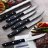 Farberware Triple Riveted Steak Knife Set, 6-Piece, High-Carbon Stainless Steel Knife Set, Razor-Sharp Steak Knife Set with Fine Edge Blades, Blac...