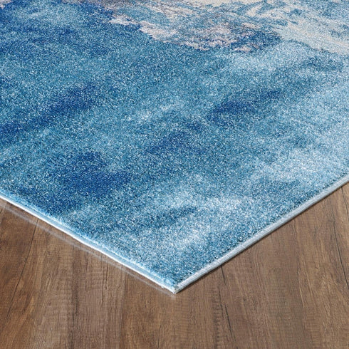 LUXE WEAVERS Abstract Distressed Area Rug, Blue 2x3...