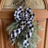 Buffalo Plaid Christmas Wreath Bow - 10" Wide, 18" Long Pre-Tied Bow, Black and White Checkers, Fall Decor, Door Decoration, Swag, Wreath, Garland...