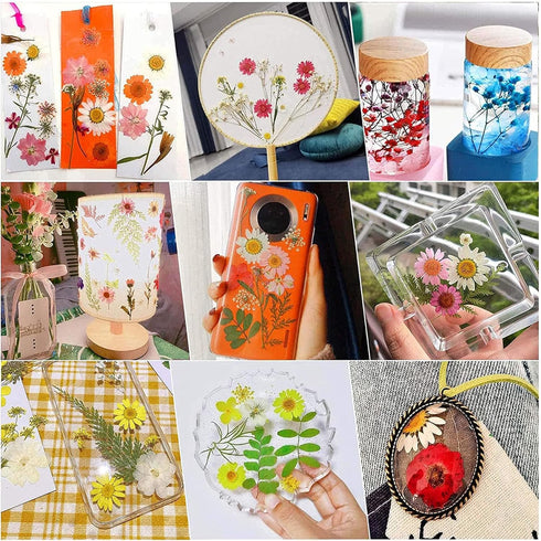 Cayway 170 PCS Real Nature Dried Pressed Flower Leaves, Pressed Flowers for Resin, Real Nature Pressing Floral Leaves for DIY Craft, Candle Scrapb...