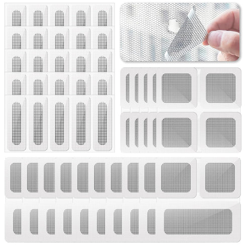 Self-Adhesive Window Screen Repair Patches Kit, 20 Sheets 3 Sizes Screen Door Replacement Repair Kit Fiberglass Mesh Wall Repair Patches Drywall T...