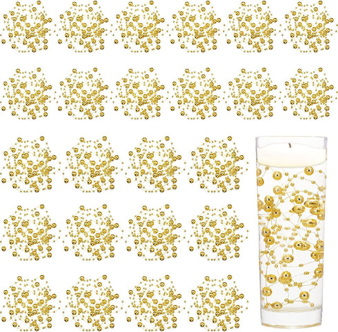 Tondiamo 24 Pcs Artificial Pearl String for Floating Candle Faux Pearls Beads String Party Garland Decoration for Vases Filler Wedding Centerpiece...