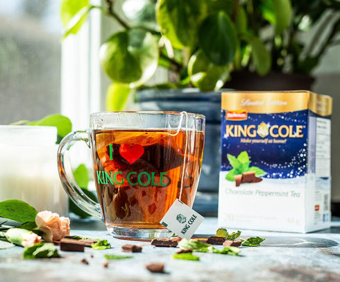 King Cole Chocolate Peppermint Tea, One of a Kind - Black Tea with Chocolate Mint, Dessert Tea, 20 Mint Tea Bags in each Tea Box...