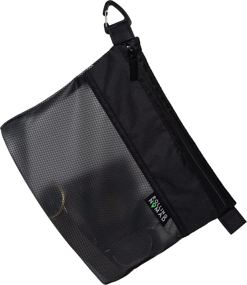 Rolling Nomad 10.2x7.6x0.4 Medium Black Mesh Zipper Bag, Waterproof Travel Pouch, Pouch with Clip for Toiletries, Cosmetics, Accessories, Storage...