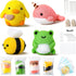 WATINC Set of 4 Cute Animal Needle Felting Starter Kit Frog Chick Bee Narwhal Animal Doll Wool Felting Tools Felt Needles Foam Mat DIY Needlework ...