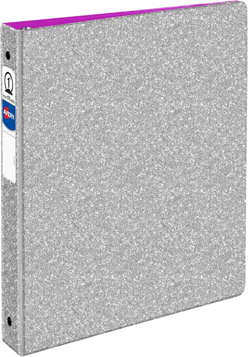 Avery Glitter Binder with 1" Round Ring, 175-Sheet Capacity, Color Will Vary, 1 Binder (3239)...