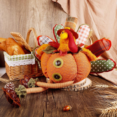FORUP Thanksgiving Turkey Table Decoration, 32 Inch Turkey Doll for Autumn Fall Harvest Halloween Home Decorations, Male...