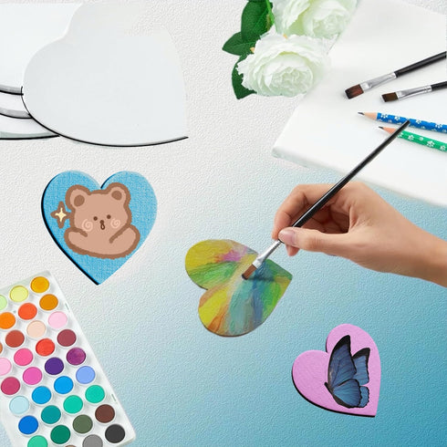 15Pcs Magnetic Mini Canvas Boards for Painting Small Canvases Boards DIY Decorative Magnets Painting Crafts Gifts?3",Heart Shape?...