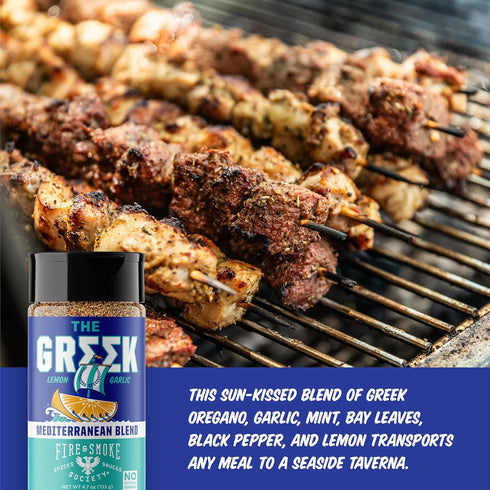 Fire & Smoke Society The Greek Seasoning | Mediterranean Flavors for Fish, Shrimp, Lamb, Pork | M 4.7 oz...