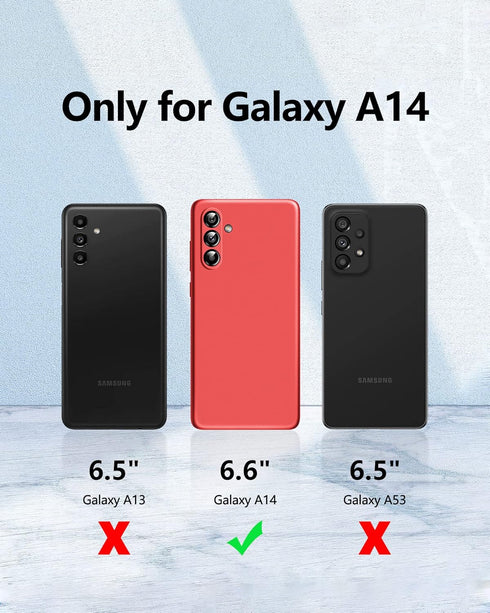 Dssairo ?3 in 1 for Samsung Galaxy A14 5G case, with 2 Pack Screen Protector, Camera Protection?Liquid Silicone Slim Shockproof Protective Phone C...
