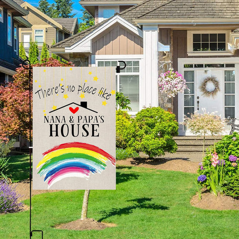 Welcome Garden Flags Yard Lawn Double Sided Home Decor Summer Yard Flag There's No Place Like Nana&Papa's House Porch Patio Backyard Outdoor House...