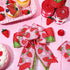 Whaline 5 Roll Strawberry Wired Ribbon 2.5 Inch Red Pink Green Strawberry Plaid Fabric Craft Ribbon Colorful Wired Edge Ribbon for Summer DIY Craf...
