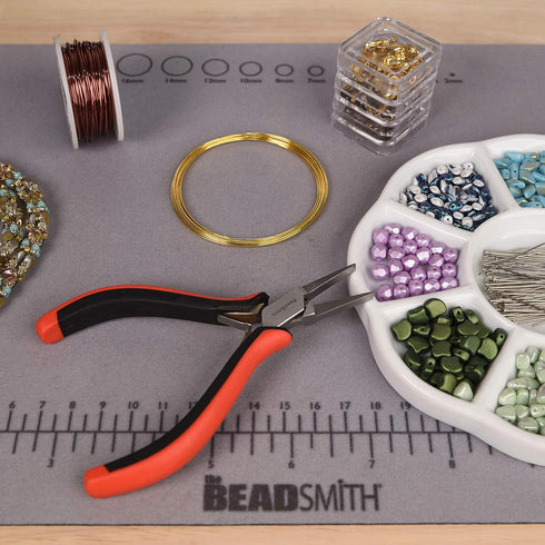 The Beadsmith Non-Slip Treasure Mat, 11 x 14 inches, non-slip rubber base with soft padded surface, laser printed measurements in both inches and ...