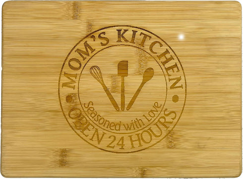 Bamboo Cutting Board as Kitchen Decor for Mother's Day Gift Birthday, Christmas, Thanksgiving Gift from Daughter or Son, 11"x7"...
