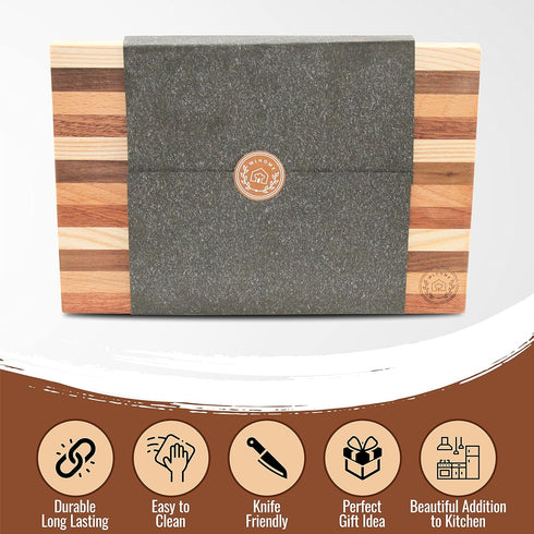 Mini Wood Cutting Board, Small Rustic Serving Board, Multi Wood Cheese Board, Great Kitchen Accessories and Gift, Multi Color/Hardwood Edge Grain ...