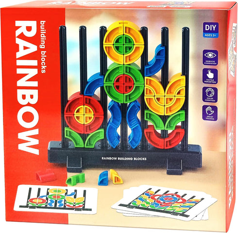 rokt&razo Creative Building Block Set for Toddlers, 30 Pattern Cards, Open-Ended Play Toy for Sensory Development and Problem Solving Skills...