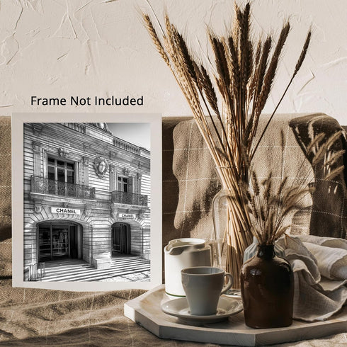 Posterizer 1 pcs-black-and-white photograph of Luxury store front 5-Photography Art-Retro Art-Gift for Women, Fashionistas, Designer Fashion Fans-...