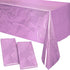 PixiPy Premium Plastic Disposable Tablecloth (2 PK, Purple, 40" x 108") Elegant Table Cover for Parties, Heavy Duty Thick Laser Cut Napery Indoor ...