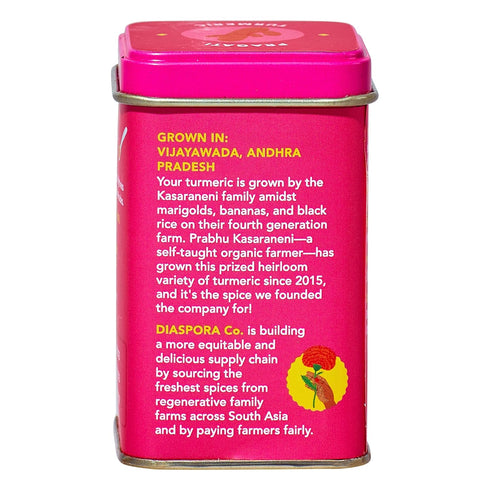 Diaspora Co. Pragati Turmeric | Single-Origin Turmeric Powder | Bright & Floral | 48g Everyday Tin...