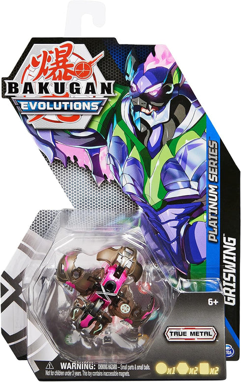 Bakugan Evolutions, Griswing, Platinum Series True Metal Bakugan, 2 BakuCores and Character Card, Kids Toys for Boys, Ages 6 and Up...