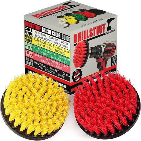 Cleaning Supplies - Drill Brush - Outdoor - Deck Brush - Concrete - Bird Bath - Hard Water Stain Remover - Bathroom Accessories - Shower Cleaner -...