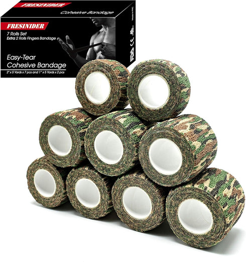 9 Rolls Self Adhesive Wrap Athletic Tape Gauze, Breathable Elastic Cohesive Bandage for Sports Injury & Pet (7 Pcs 2" x 5 Yards + 2 Pcs 1" X 5 Yar...