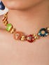 Colorful Byzantine Medieval Renaissance Bold Gold Plated Chunky Costume Statement Heart Pendant Choker Necklace Cool Jewelry Necklaces Coolest Gif...