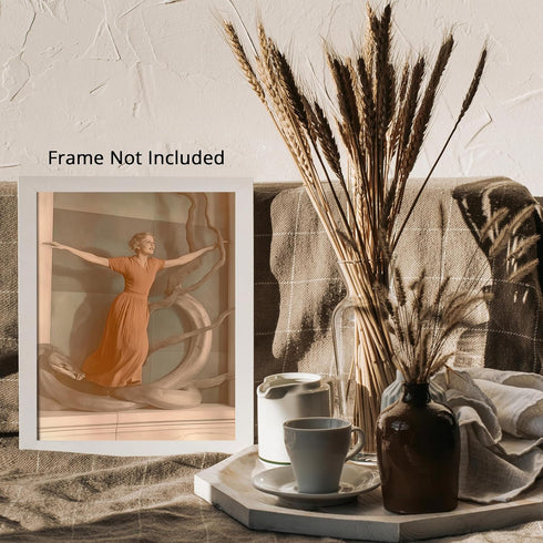 Posterizer 1 pcs-vintage photograph of woman with python 2-Retro Art-Art for Animal Lovers-Gift for Men Women Entrepreneur Teens - unframed wall a...