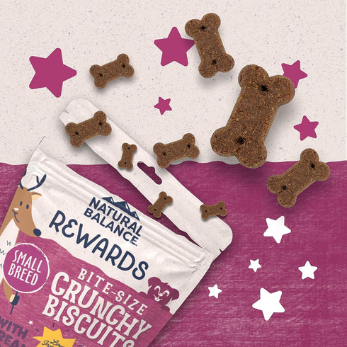 Natural Balance Limited Ingredient Rewards Crunchy Biscuits, Bite-Size Grain-Free Dog Treats for Small-Breed Dogs, Made with Real Venison, 8 Ounce...