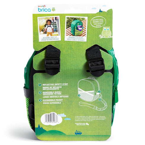 Munchkin® Brica® By-My-Side™ Toddler Safety Harness Backpack with Leash, Giraffe, Green...