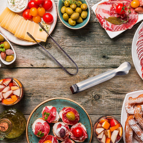 Gejoy 12 Pieces Mini Tongs Stainless Steel Small Sugar Serving Tongs for Charcuterie Board Appetizers Dessert Serving Food Tiny Party Danish Candy...