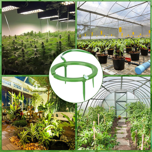 4 Set Hydro Halo Water Ring 5" W 3 Leg Support Drip Emitter Drip Ring with Built in 1/8 in Barbed Inlet Fitting 3 Removable Stakes for Grow Media ...