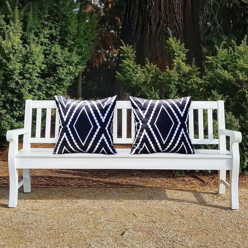 HOMFREEST Black and White Outdoor Pillow Covers 18x18 Waterproof Geometric Boho Pillows Patio Furniture Cushion Case Set of 2...