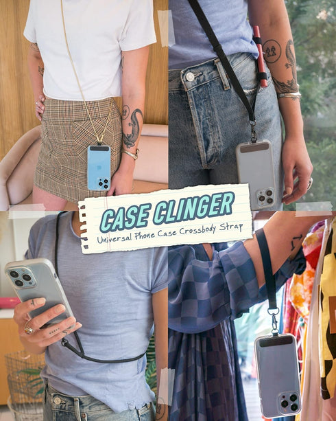 Smartish Phone Wristlet - Case Clinger - Universal iPhone Holder with Detachable Wrist Strap Loop - Black Vegan Leather......