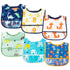6Pcs Waterproof Toddler Bibs Baby Feeding Bib Set with Crumb Catcher Pocket Infant Adjustable Baby Teething Bib Babies Sleeveless Animals Food Bib...